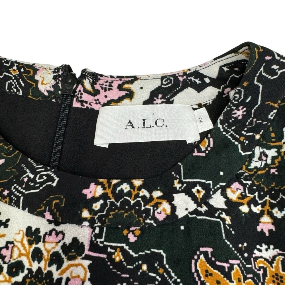 A.L.C. Black Round Neck Lined Knee Length Dress Size 2 - Picture 12 of 15
